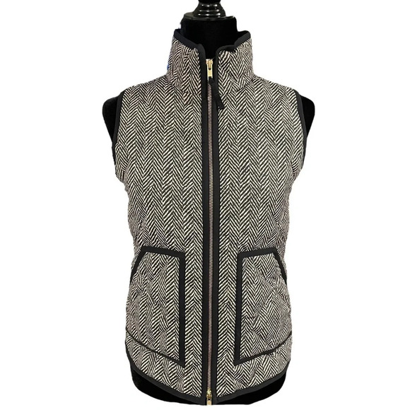 J. CREW Excursion Herringbone Vest Down Filled XXS - Picture 1 of 8
